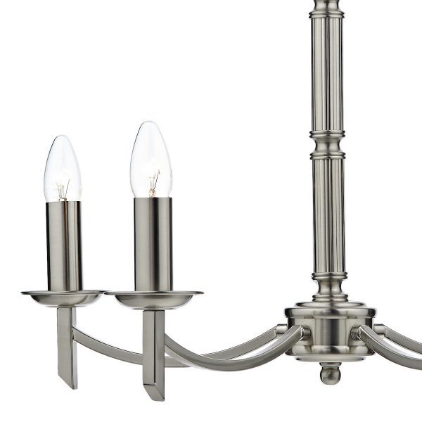 Ambassador 5 Light Dual Mount Pendant Satin Chrome - Image 4