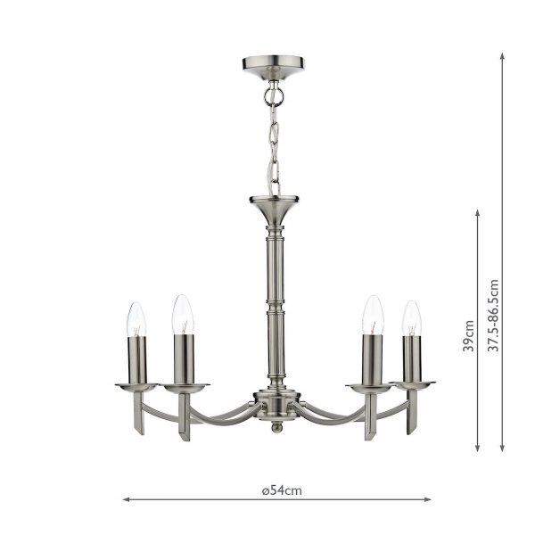 Ambassador 5 Light Dual Mount Pendant Satin Chrome - Image 5