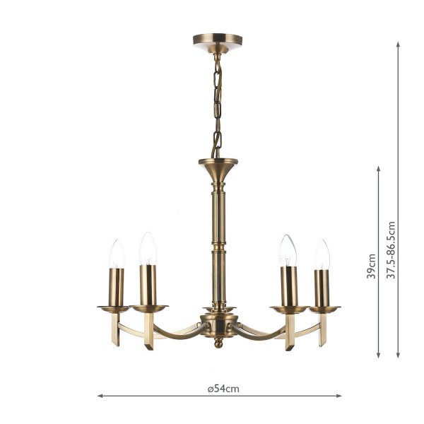Ambassador 5 Light Dual Mount Pendant Antique Brass - Image 5