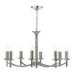 Ambassador 8 Light Dual Mount Chandelier Satin Chrome