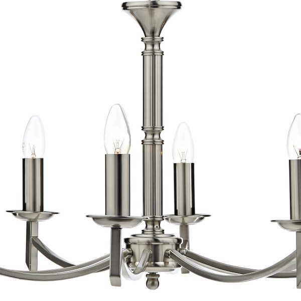 Ambassador 8 Light Dual Mount Chandelier Satin Chrome - Image 3