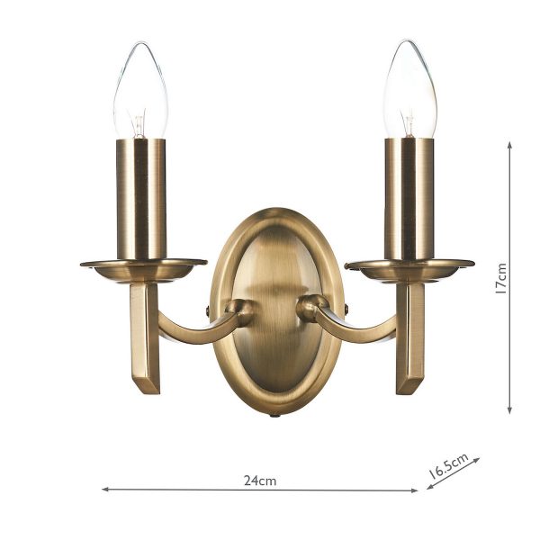 Ambassador Double Wall Bracket Antique Brass - Image 4