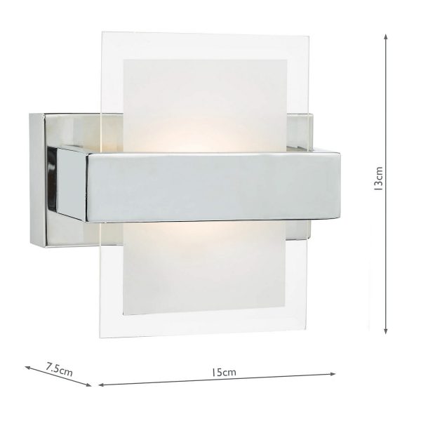 Apt LED Wall Light Polished Chrome & Glass - Image 4