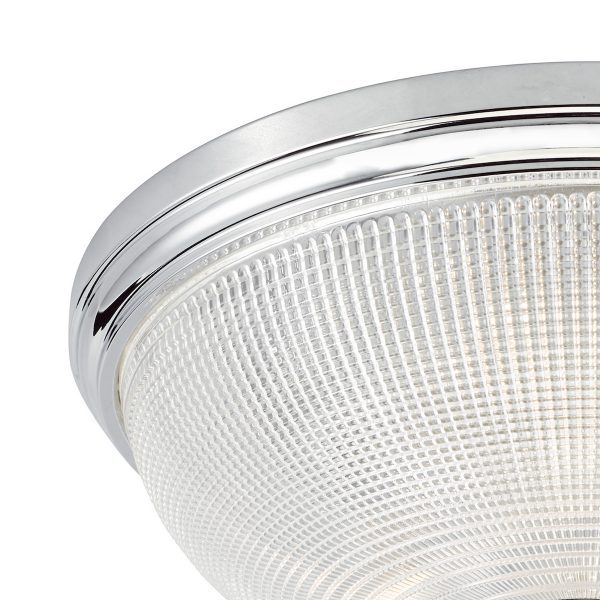 Arbor Bathroom 3 Light Flush Polished Chrome & Glass IP44 - Image 2