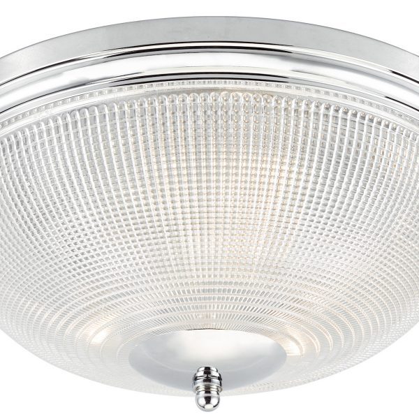 Arbor Bathroom 3 Light Flush Polished Chrome & Glass IP44 - Image 3