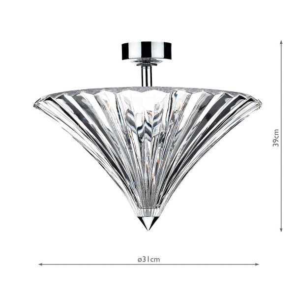 Ardeche 3 Light Flush Polished Chrome - Image 5