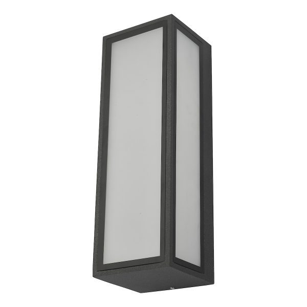 Arham Outdoor Wall Light Matt Grey Frosted Glass IP65 LED - Image 2