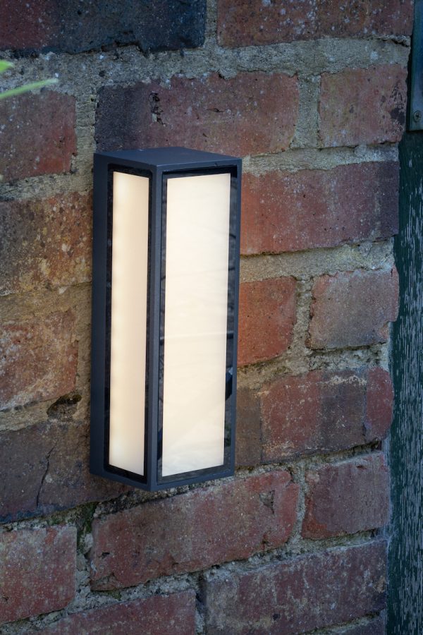 Arham Outdoor Wall Light Matt Grey Frosted Glass IP65 LED - Image 3