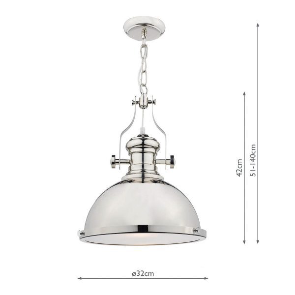 Arona 1 Light Pendant Polished Chrome - Image 7