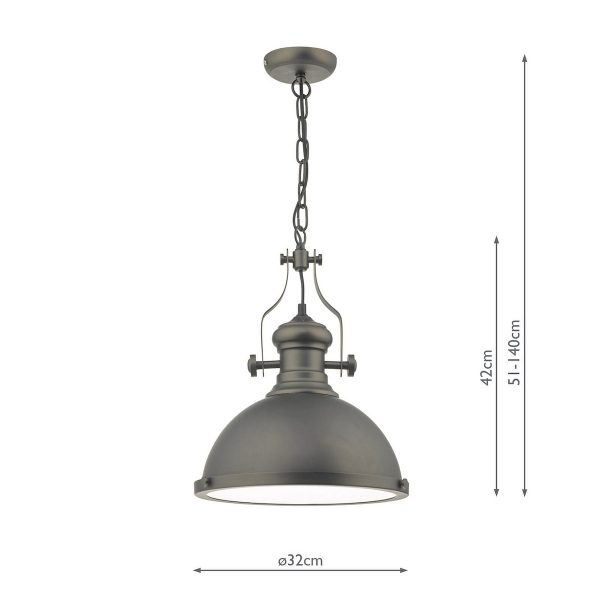 Arona Pendant Antique Pewter & Glass - Image 6