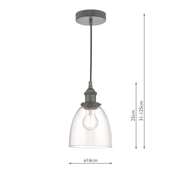 Arvin Pendant Antique Chrome & Glass - Image 5