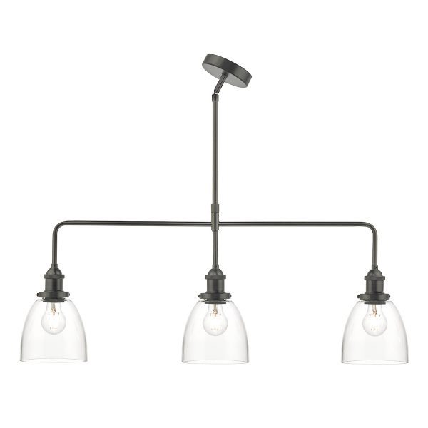 Arvin 3 Light Bar Pendant Antique Chrome & Glass - Image 3