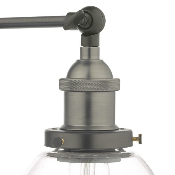 Arvin Industrial Wall Light Antique Chrome with Clear Glass Shade - Image 4