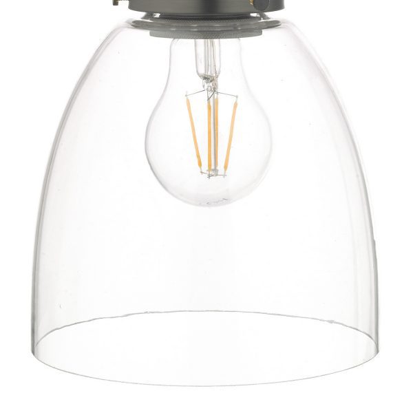 Arvin Industrial Wall Light Antique Chrome with Clear Glass Shade - Image 5