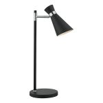 Ashworth Table Lamp Matt Black & Polished Chrome