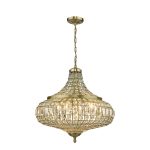 Asmara 6 Light Pendant Antique Brass Crystal
