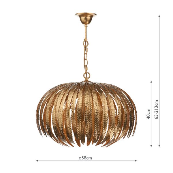 Atticus 5 Light Pendant Gold - Image 9