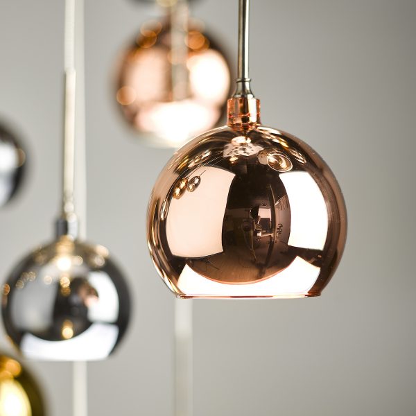 Aurelia 30lt Cluster Pendant Black Chrome & Copper/Bronze Glass 3M Drop - Image 3