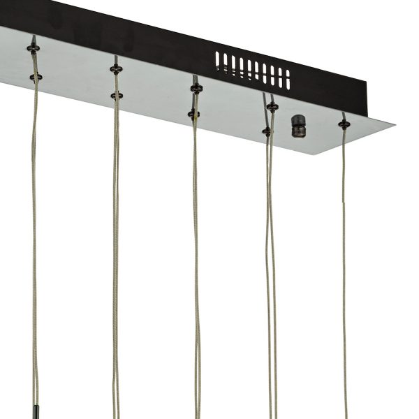 Aurelia 15 Light Bar Pendant Black Chrome & Copper/Bronze Glass - Image 4