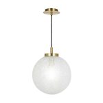 Avari 1 Light Pendant Satin Brass And Clear Frosted Glass