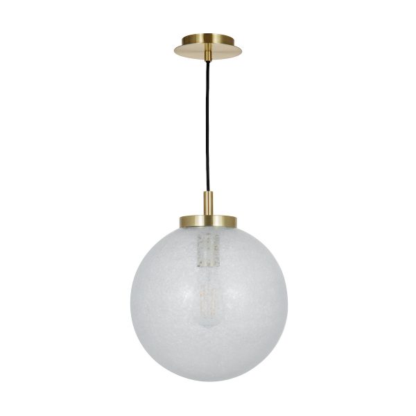 Avari 1 Light Pendant Satin Brass And Clear Frosted Glass - Image 2