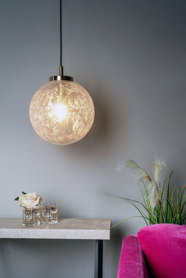 Avari 1 Light Pendant Satin Brass And Clear Frosted Glass - Image 5