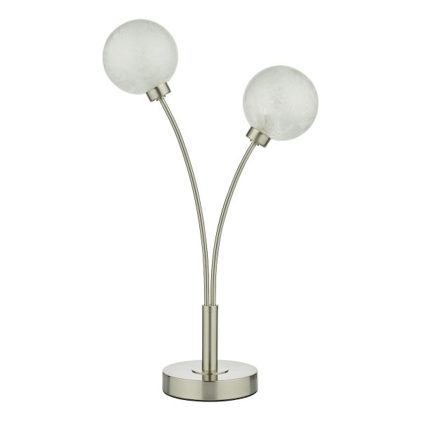 Avari 2 Light Table Lamp Satin Nickel Frosted Glass - Image 2