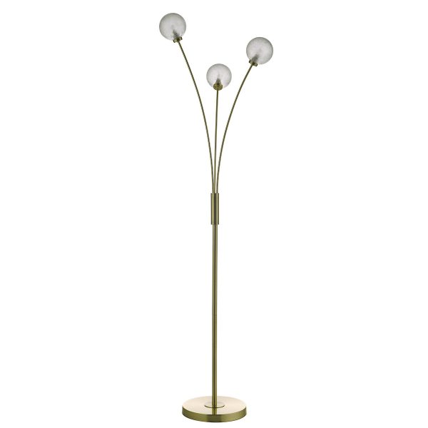 Avari 3 Light Floor Lamp Satin Brass Glass - Image 2