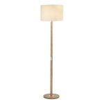 Avenue Floor Lamp Light Wood Polished Chrome With Shade