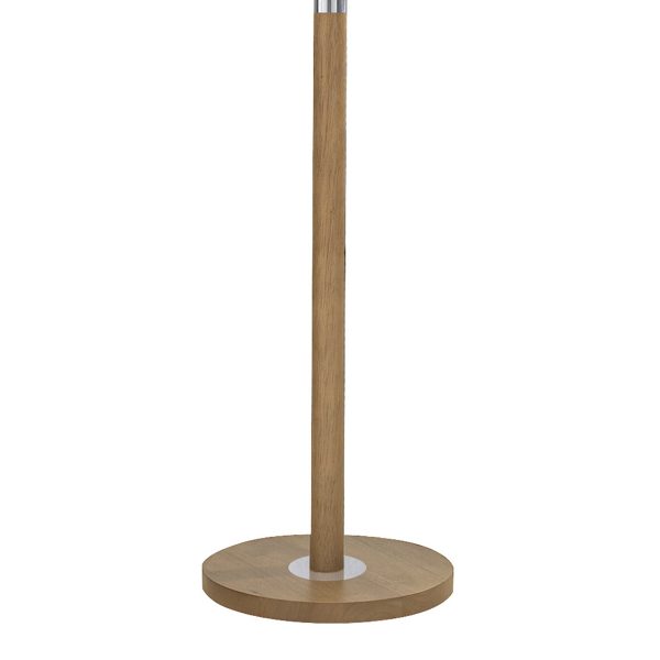 Avenue Floor Lamp Light Wood Polished Chrome With Shade - Image 3