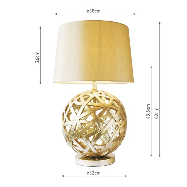 Balthazar Table Lamp Antique Gold With Shade - Image 5