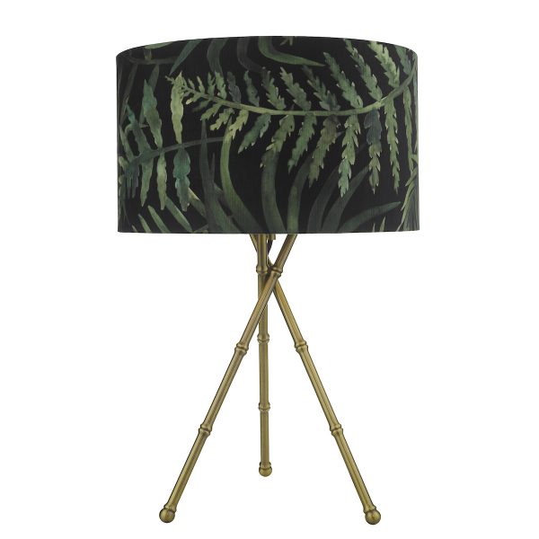 Bamboo Tripod Table Lamp Antique Brass Base Only