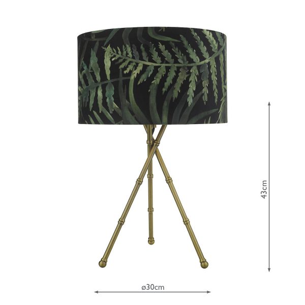 Bamboo Tripod Table Lamp Antique Brass Base Only - Image 4