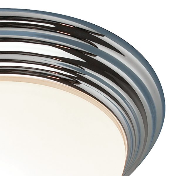 Barclay Large Bathroom Flush Polished Chrome Opal Glass IP44 - Image 2