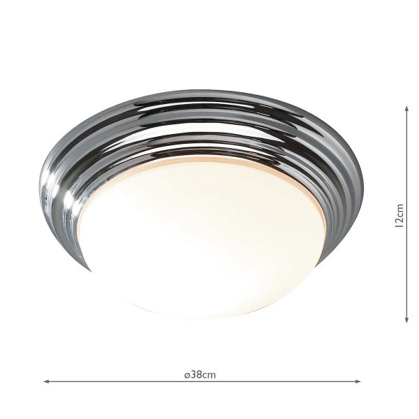 Barclay Large Bathroom Flush Polished Chrome Opal Glass IP44 - Image 7