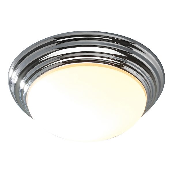Barclay Small Bathroom Flush Polished Chrome Opal Glass IP44