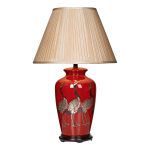 Bertha Table Lamp Red With Bird Detail Base Only