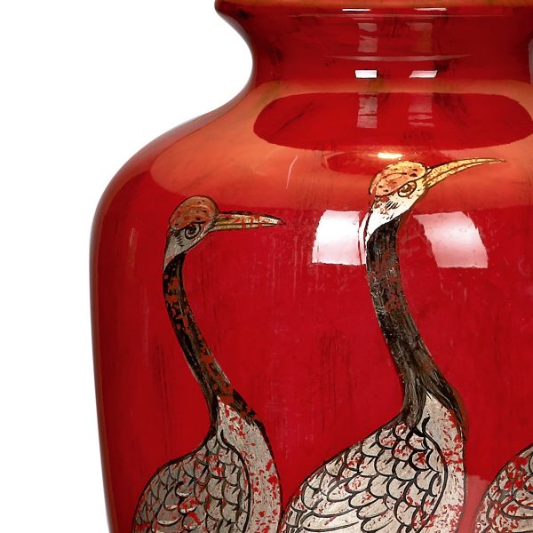 Bertha Table Lamp Red With Bird Detail Base Only - Image 2