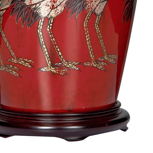 Bertha Table Lamp Red With Bird Detail Base Only - Image 3