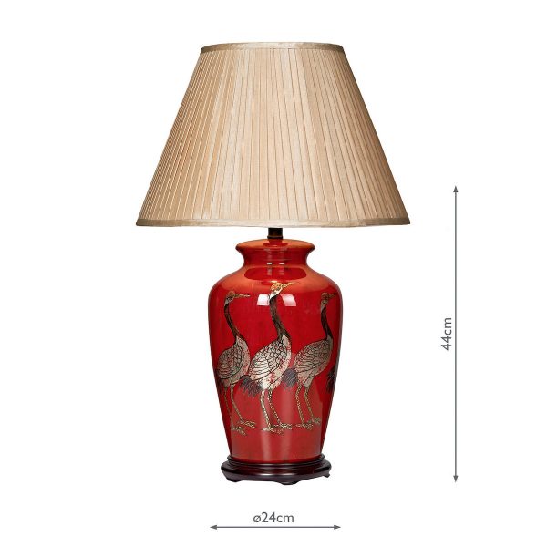 Bertha Table Lamp Red With Bird Detail Base Only - Image 5