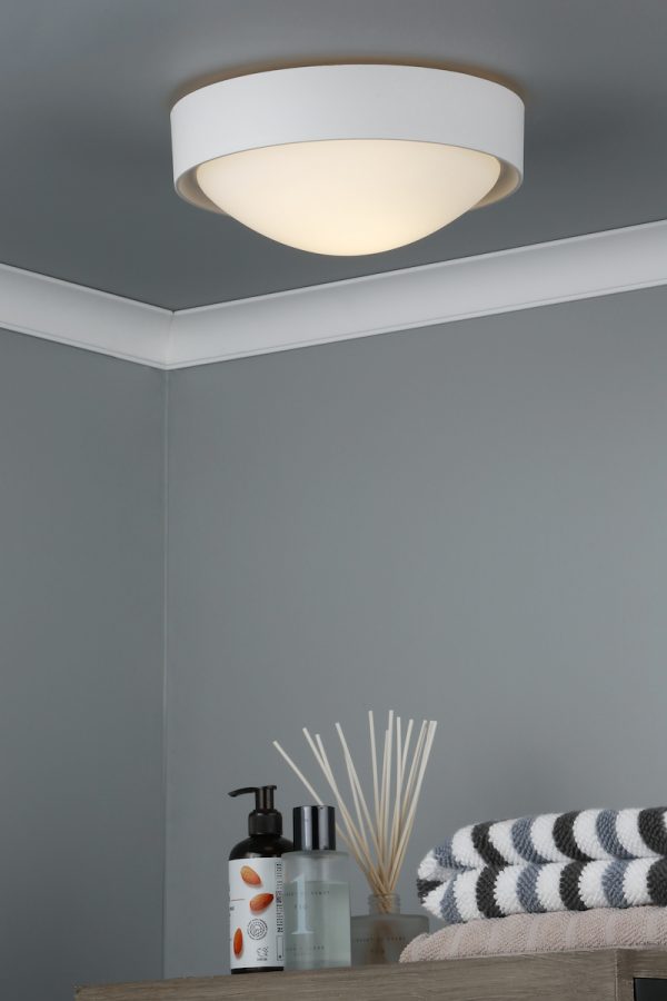 Beta Bathroom Flush White Acrylic & Opal Glass IP44 - Image 3