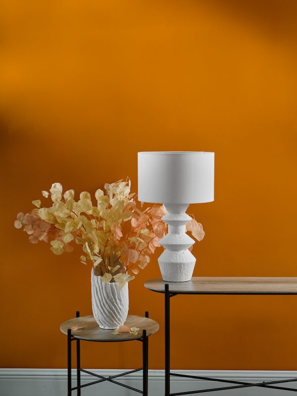 Bidelia Table Lamp Matt White With Shade - Image 6