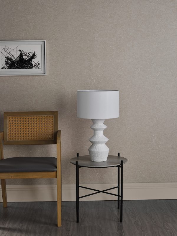 Bidelia Table Lamp Matt White With Shade - Image 8