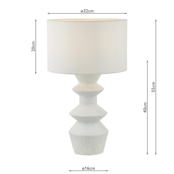 Bidelia Table Lamp Matt White With Shade - Image 9