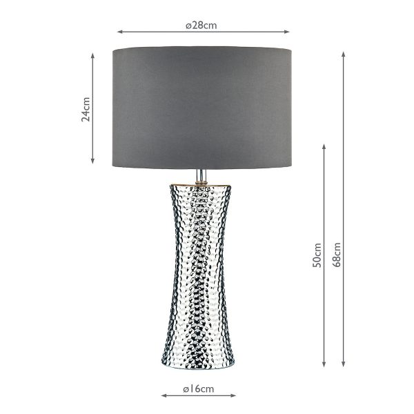 Bokara Table Lamp Silver With Shade - Image 2