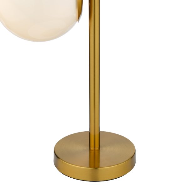 Bombazine 2 Light Table Lamp Natural Brass Opal Glass - Image 3