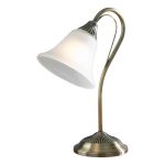 Boston Table Lamp Antique Brass Opaque Glass