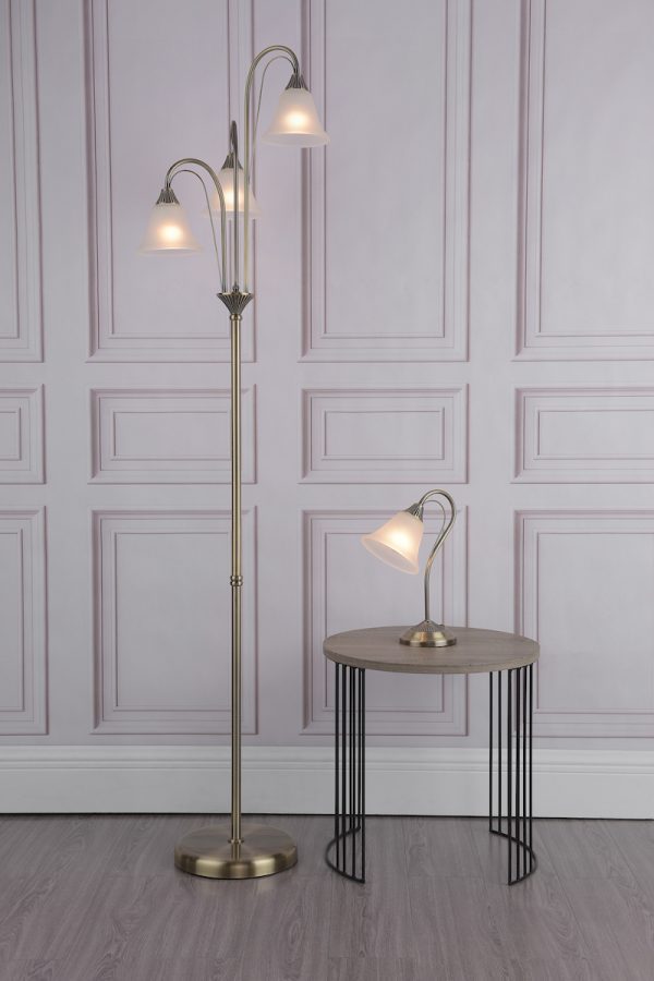 Boston Table Lamp Antique Brass Opaque Glass - Image 6