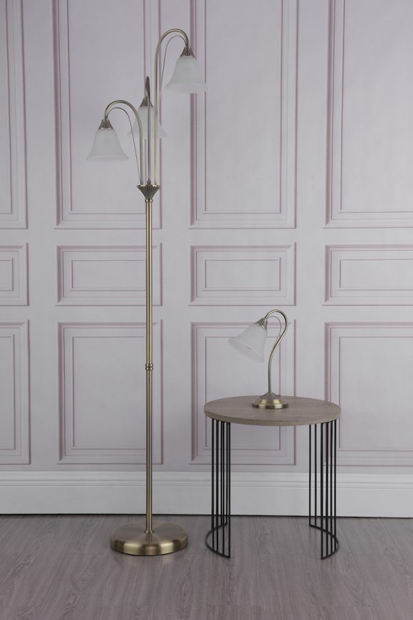 Boston Table Lamp Antique Brass Opaque Glass - Image 7