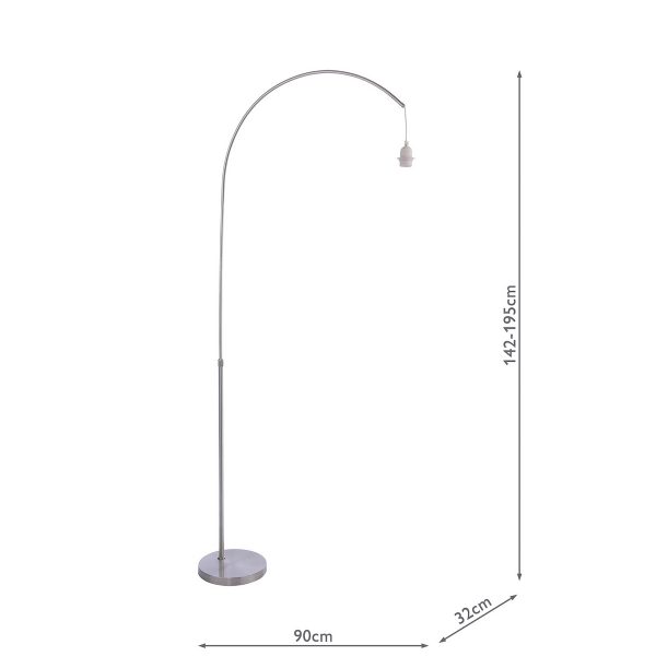Bow Floor Lamp Satin Nickel Base Only - Image 4